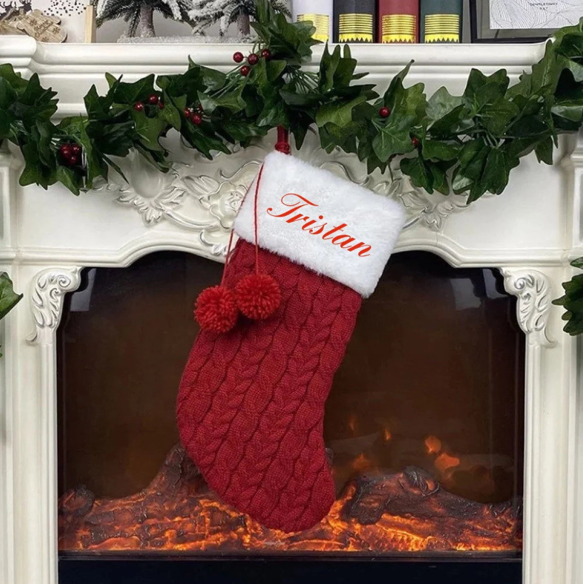 Custom Knit Embroidered Christmas Stockings