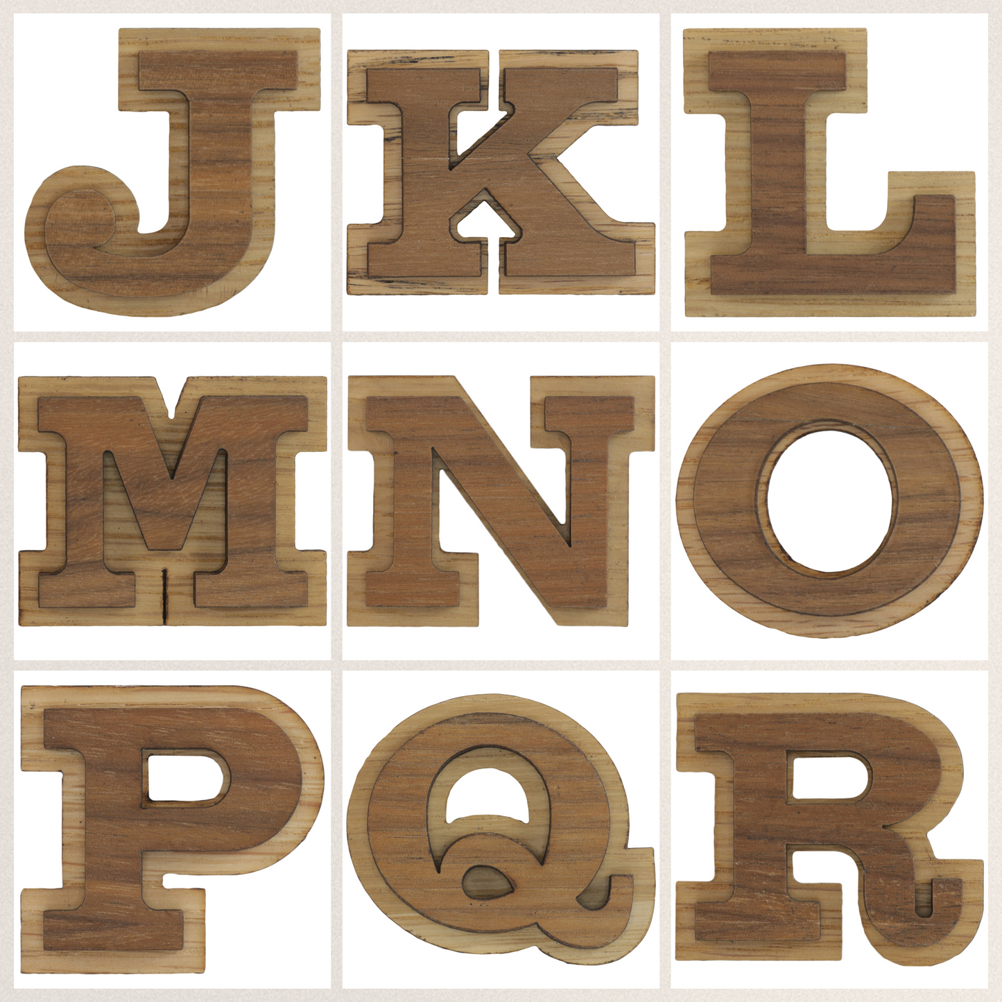 Double Alphabet Wood Letters - No Glue Required