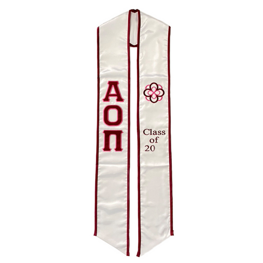 Alpha Omicron Pi Graduation Sash Stole
