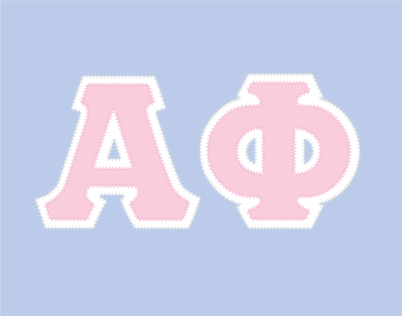 Alpha Phi crewneck sweatshirt letters // Alpha Phi zig-zag embroidered crewneck letters