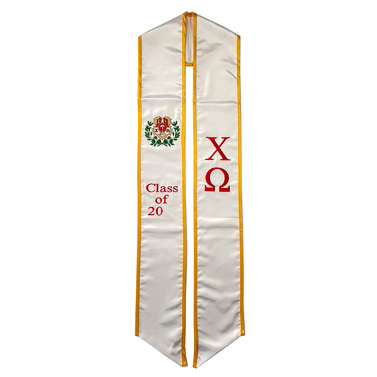 Chi Omega Graduation Sash Stole