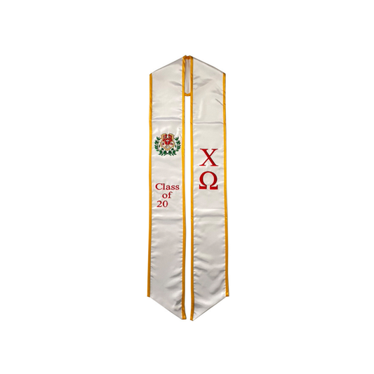 Chi Omega Graduation Sash Stole