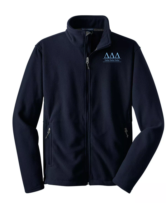 Delta Delta Delta Custom Fleece Full-Zip Jacket | Greek Organization Jacket