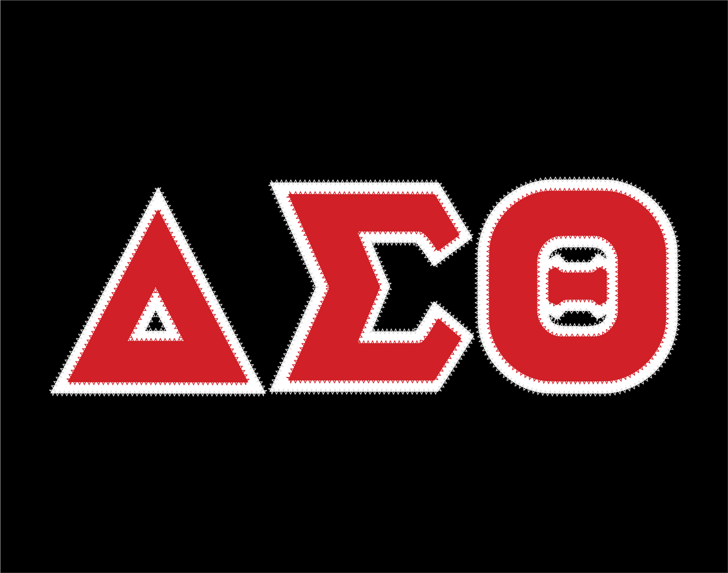 Delta Sigma Theta crewneck sweatshirt letters // Delta Sigma Theta zig-zag embroidered crewneck letters