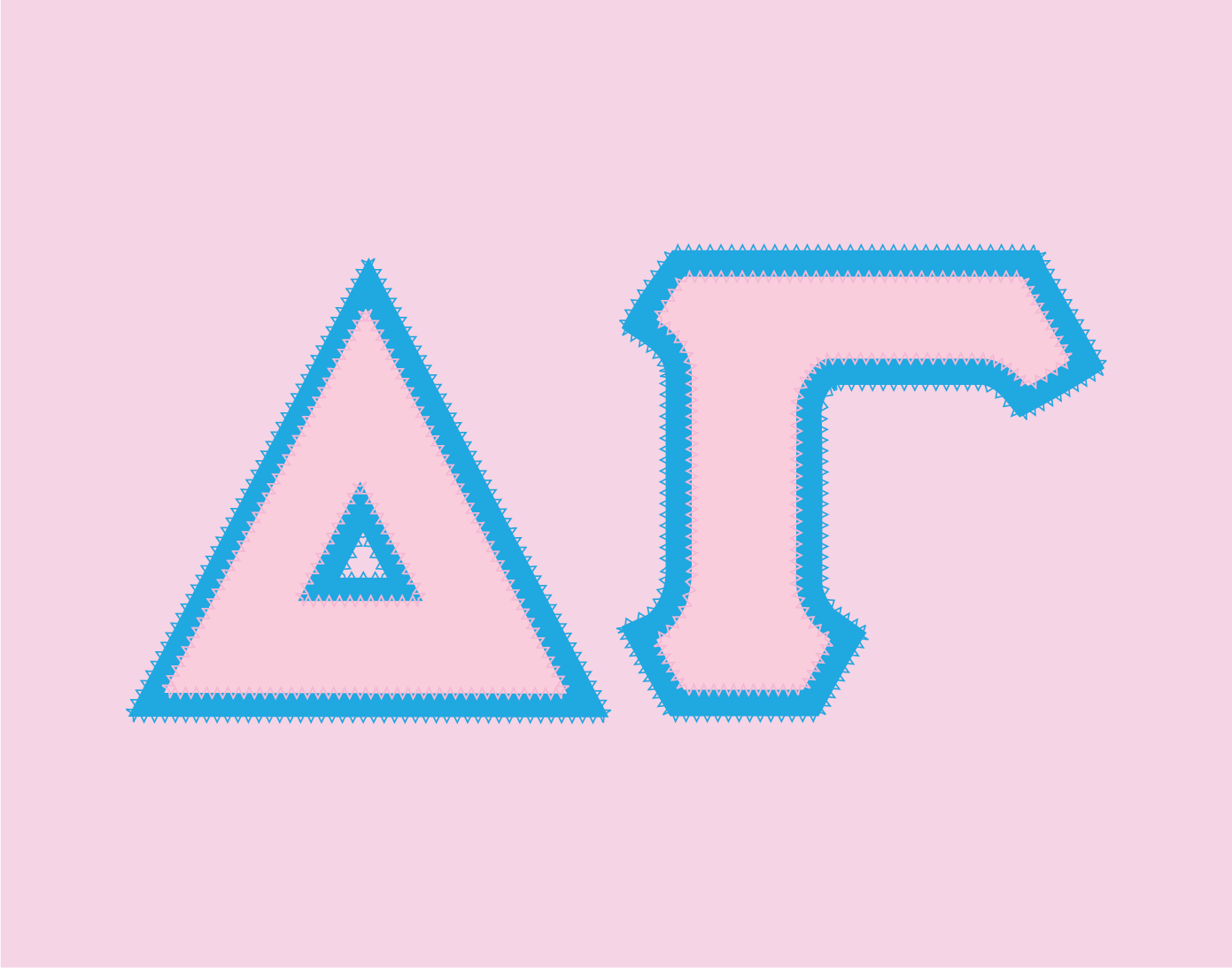 Delta Gamma crewneck sweatshirt letters // Delta Gamma zig-zag embroidered crewneck letters