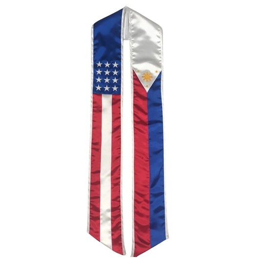 Philippine American Flag Graduation Stole / Sash
