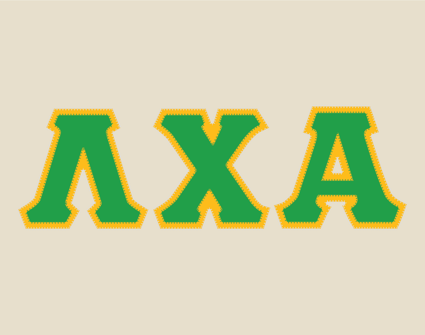 Lambda Chi Alpha crewneck sweatshirt letters // Lambda Chi Alpha zig-zag embroidered crewneck letters