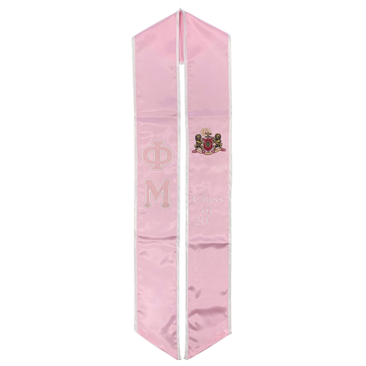 Phi Mu Graduation Sash Stole