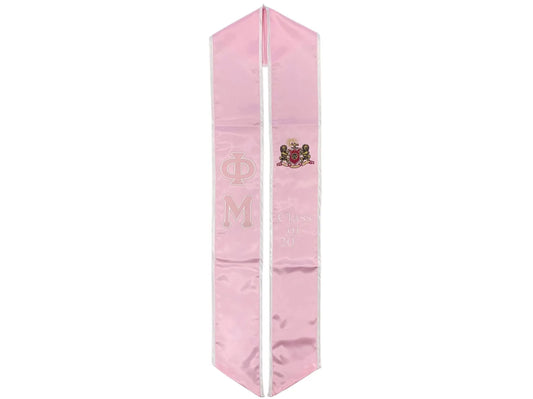 Phi Mu Graduation Sash Stole